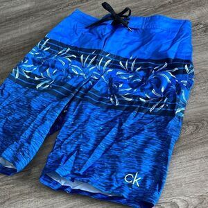 Calvin Klein Aloha Blue Swim-trunks NEW